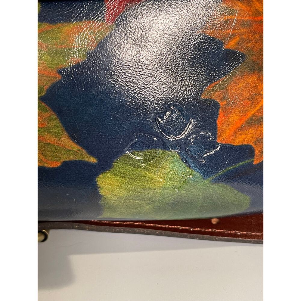 Patricia Nash Maple Leaf Pattern Leather Handbag Rare - Picture 14 of 15